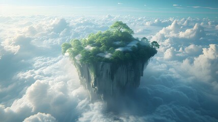 Interdimensional Gateway on a Floating Island in the Sky