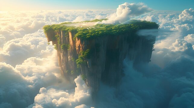 Interdimensional Gateway on a Floating Island in the Sky