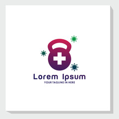 virus protection logo design vector, medical and health logo inspiration