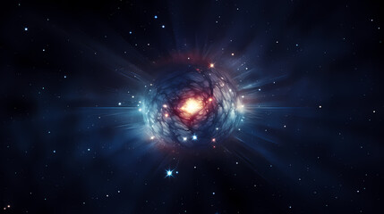 Fototapeta premium Space galaxy background, 3D illustration of nebulae in the universe