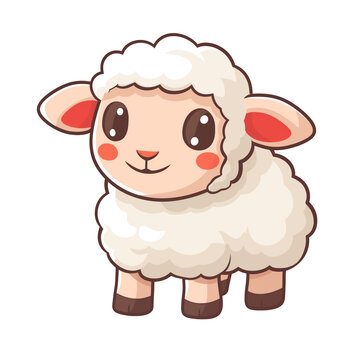 sheep cartoon character isolated