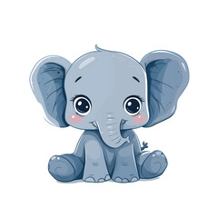 Fototapeta premium elephant baby isolated