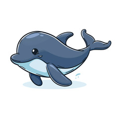 cute dolphin illustration isolated