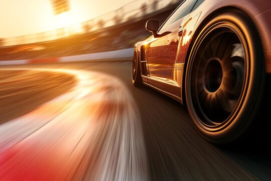 Racing car speeding on a track Capturing the excitement and motion of competitive racing and the spirit of motorsports