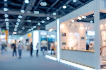 Trade fair Booths Business people Blurred background
