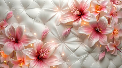 flowers, modern 3d wallpaper with LED, background, backdrop