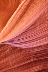 Slot Canyon Warm Tones and Striations, Intimate Perspective