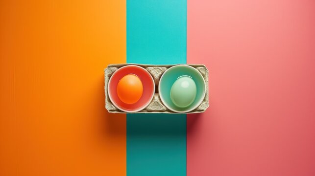  a close up of a traffic light on a multicolored wall with a red, green, yellow, and orange light in the middle of the image on the left side of the image.