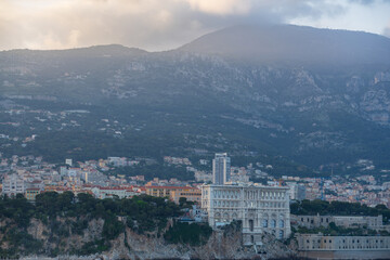 Panoramic view of Monte Carlo marina and cityscape