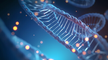 Fototapeta na wymiar Helix DNA polygonal wireframe molecule helix, medical concept background