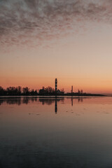 sunset over the a sea