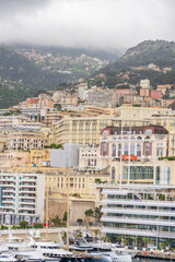Panoramic view of Monte Carlo marina and cityscape