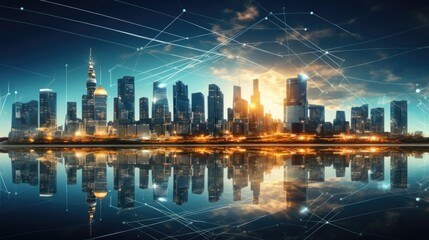 global network communication technology with data transfer over international worldwide network connecting.