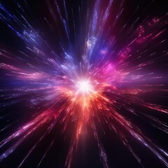 Naklejka premium Futuristic speed motion with blue and red rays of light abstract background