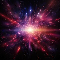 Futuristic speed motion with blue and red rays of light abstract background