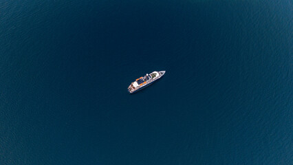 Luxury Expedition Cruise Ship in open waters