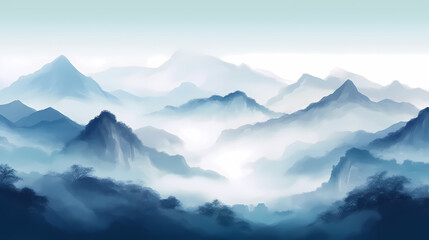 Fototapeta premium Majestic mountains, panoramic peaks PPT background