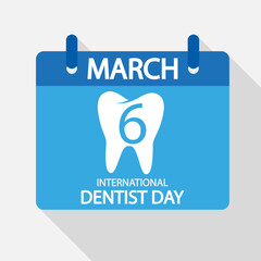 Dentist Day International calendar, vector art illustration.