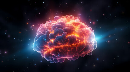 Abstract brain or light bulb, creative PPT background