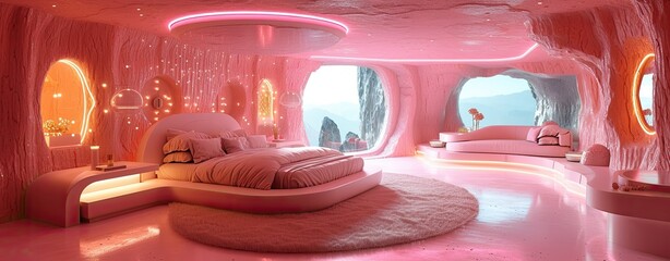 A children's pink room in a fabulous style