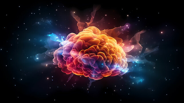 Abstract brain or light bulb, creative PPT background