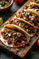 Delicious Beef Bourguignon Tacos, street food and haute cuisine
