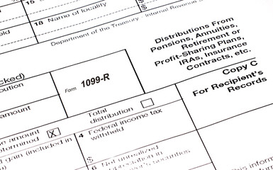 Form 1099-R Retirement Income tax reporting form