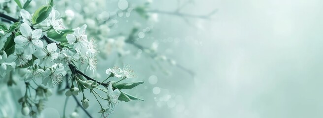 spring sale banner design with flowers and copy space Generative AI - obrazy, fototapety, plakaty