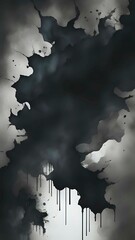 Abstract black watercolor background.  AI Generated