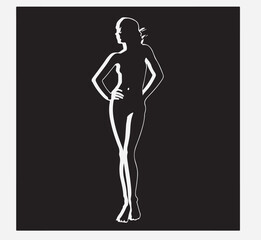 silhouette of a modal woman