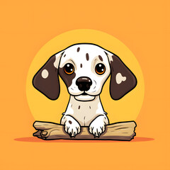 Logo eines s&uuml;&szlig;en Hundewelpens mit einem Knochen