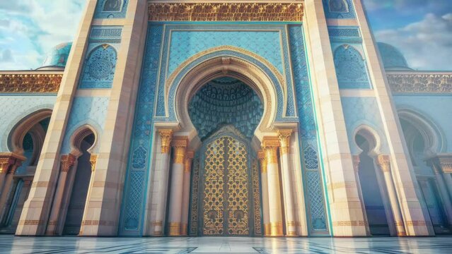 Majestic Mosque Gateway A Journey into Arabic Architectural Splendor