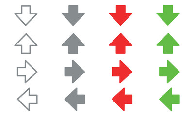 Vector illustration of plain arrow icons. Eps10.