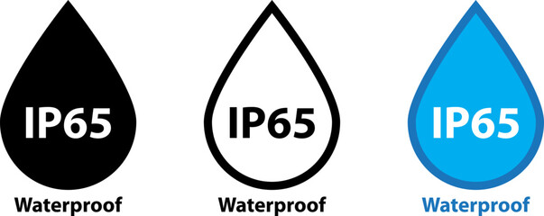 IP65 protection certificate standard icon , Vector illustration