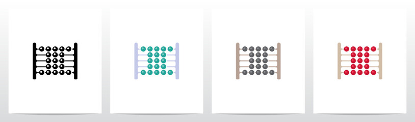 Beads Abacus Letter Logo Design I