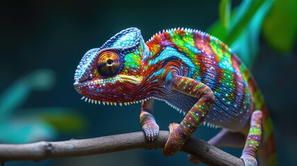 Obraz premium Beautiful of chameleon panther, chameleon panther on branch