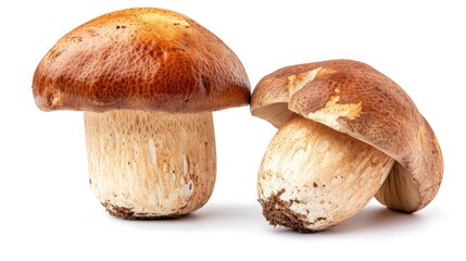 mushroom, boletus edulis, porcini, king bolete, isolated on white background, clipping path, full depth of field