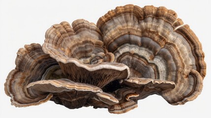 organic turkey tail mushroom in transparent background - obrazy, fototapety, plakaty