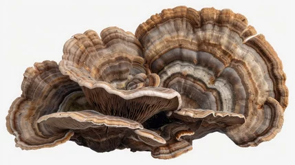 Foto op Canvas organic turkey tail mushroom in transparent background © buraratn