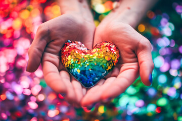 Person Holding Heart-Shaped Object in Their Hands