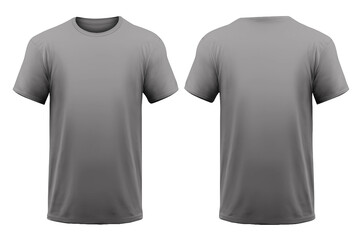 Two gray t-shirt mock-up templates on display.
