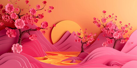 Celebrate the beauty of the changing seasons with our breathtaking 3D-rendered wallpaper, capturing the essence of autumnal charm with vibrant foliage, sunlit houses, and majestic mountains.