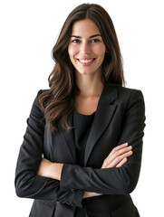Obraz premium Smiling mature business woman in transparent background