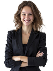 Smiling mature business woman in transparent background