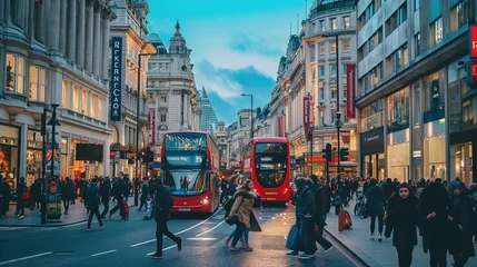 Fotobehang Busy Street View at London City, U.K © Jennifer