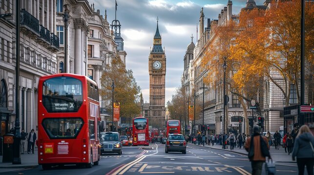 Busy Street View at London City, U.K