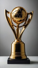 Closeup of a trophy. Sports and competition concept. Winner idea. Copy space.