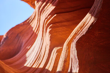 Vibrant Sandstone Curves in Slot Canyon - Eye-Level Perspective