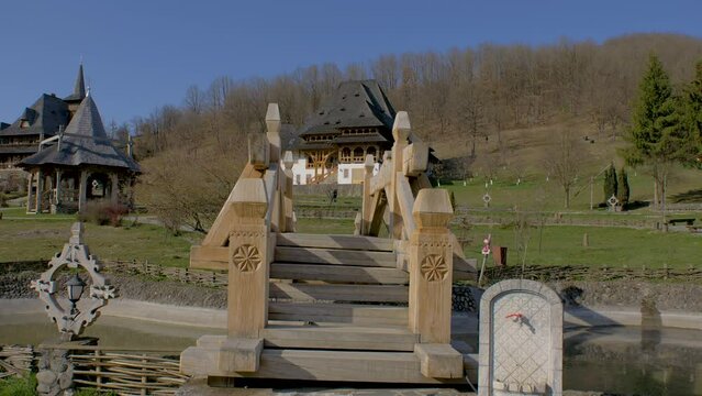 Wood Bridge At Barsana Monastery