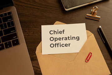 There is word card with the word Chief Operating Officer. It is as an eye-catching image.